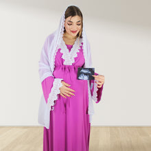 Load image into Gallery viewer, PRETTY IN TAFFY PINK MATERNITY MAXI AND SWADDLE BLANKET  SET

