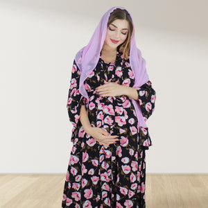 BABY ROSE MOMMY AND ME 5 IN 1 LONG MATERNITY SET