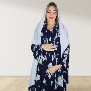 NAVY BLUE FLORAL MOMMY AND ME 5 IN 1 LONG MATERNITY SET