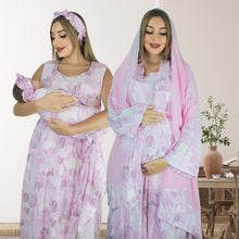 Load image into Gallery viewer, FEATHER PINK MOMMY AND ME 5 IN 1 LONG MATERNITY SET
