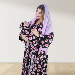 BABY ROSE MOMMY AND ME 5 IN 1 LONG MATERNITY SET