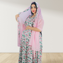 Load image into Gallery viewer, BABY PINK FARASHA SLEEVELESS  LAYERED MATERNITY AND NURSING GOWN
