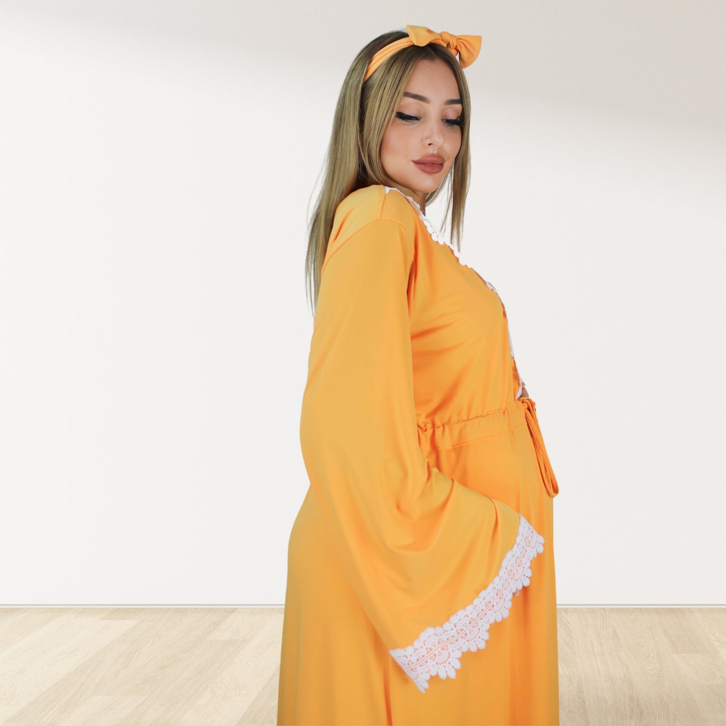 PRETTY IN  TANGY ORANGE  MATERNITY MAXI AND SWADDLE BLANKET  SET