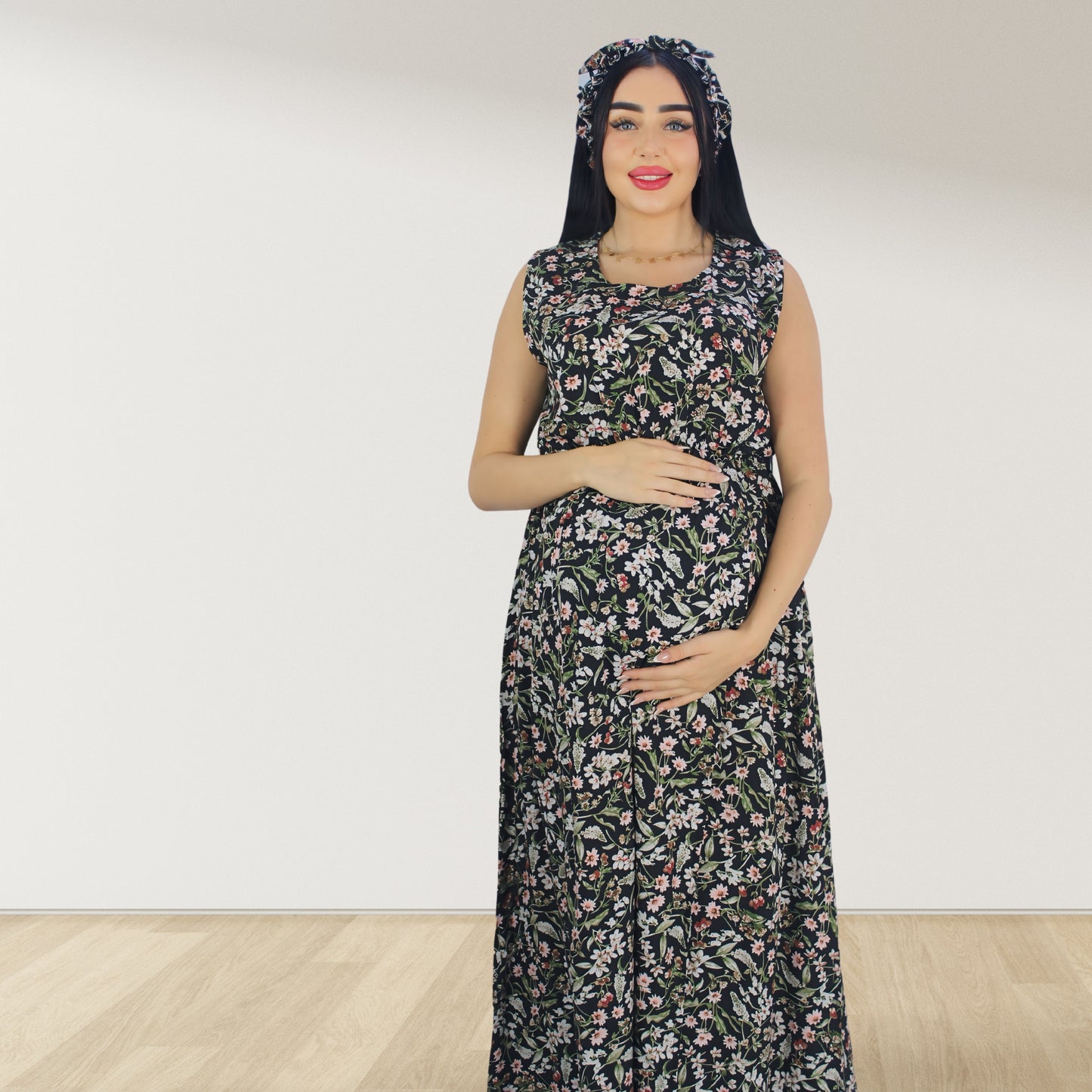 DESERT BABY BLACK  MOMMY AND ME 5 IN 1 LONG MATERNITY SETB