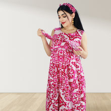 Load image into Gallery viewer, JUHANAMIA PINK MOMMY AND ME 5 IN 1 LONG MATERNITY SET
