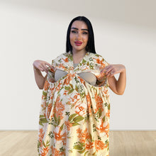Load image into Gallery viewer, PEACH BLOSSOM FLORAL LULU SLEEVELESS MATERNITY AND NURSING GOWN
