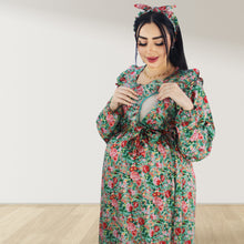 Load image into Gallery viewer, REEM GREEN DOUBLE ZIPPER MATERNITY AND NURSING DRESS
