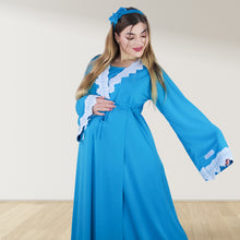 Load image into Gallery viewer, PRETTY IN PACIFIC BLUE MATERNITY MAXI AND SWADDLE BLANKET  SET
