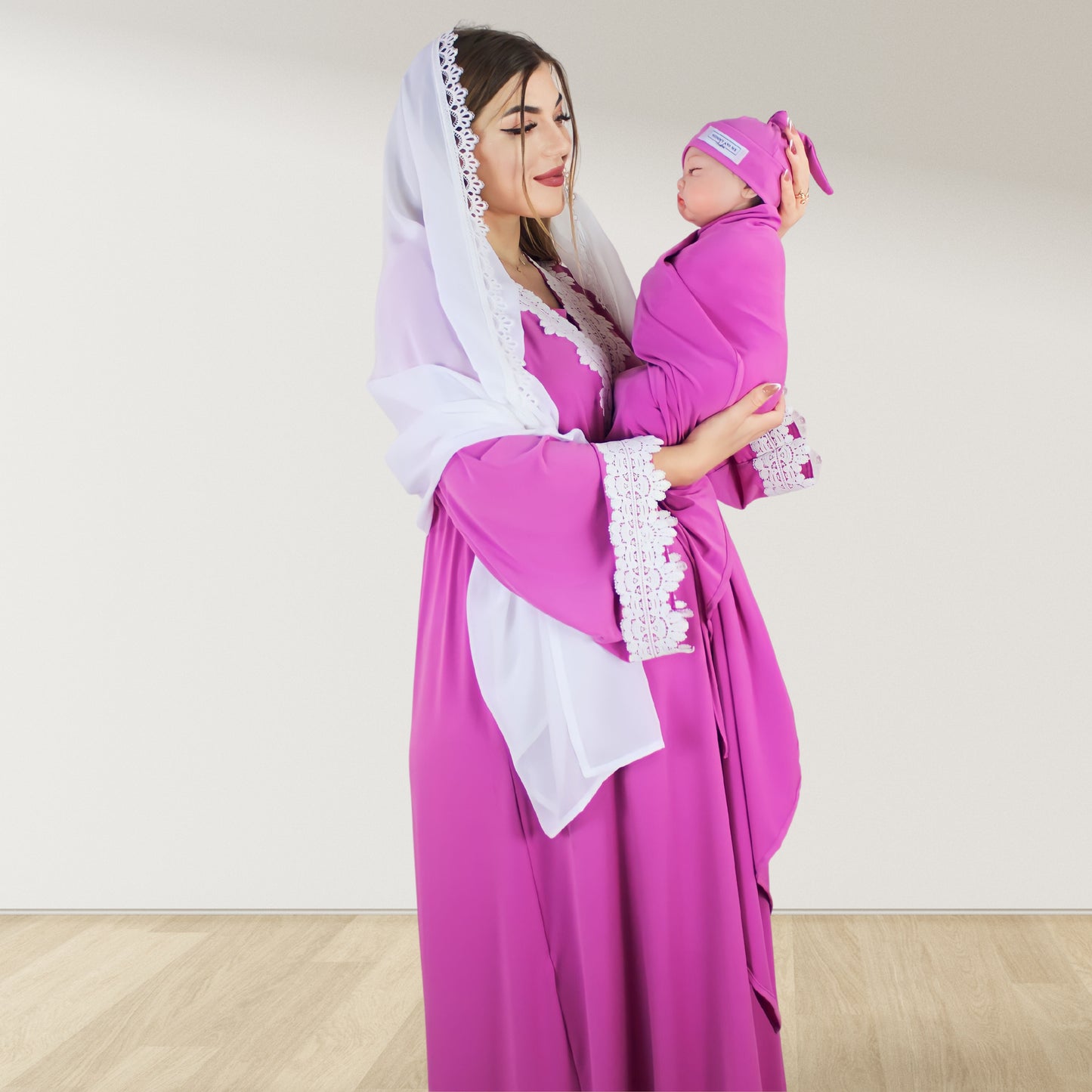 PRETTY IN TAFFY PINK MATERNITY MAXI AND SWADDLE BLANKET  SET