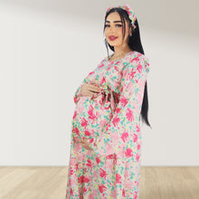 Load image into Gallery viewer, REEM PASTEL PINK DOUBLE ZIPPER MATERNITY AND NURSING DRESS
