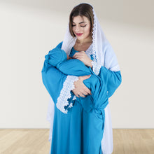 Load image into Gallery viewer, PRETTY IN PACIFIC BLUE MATERNITY MAXI AND SWADDLE BLANKET  SET
