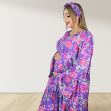 Load image into Gallery viewer, GARDEN OF LAVENDER LAYERED  RUFFLE MATERNITY AND NURSING GOWN

