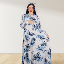 Load image into Gallery viewer, MALIKAT ALWURUD WHITE  LAYERED MATERNITY AND NURSING GOWN
