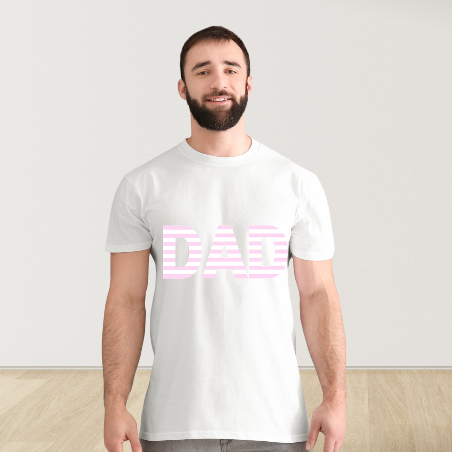 PINK AND WHITE STRIPES MATCHING DAD T-SHIRT