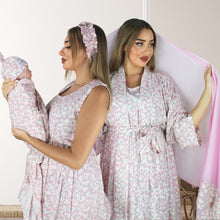 Load image into Gallery viewer, DAISY PINK  MOMMY AND ME 5 IN 1 LONG MATERNITY SET
