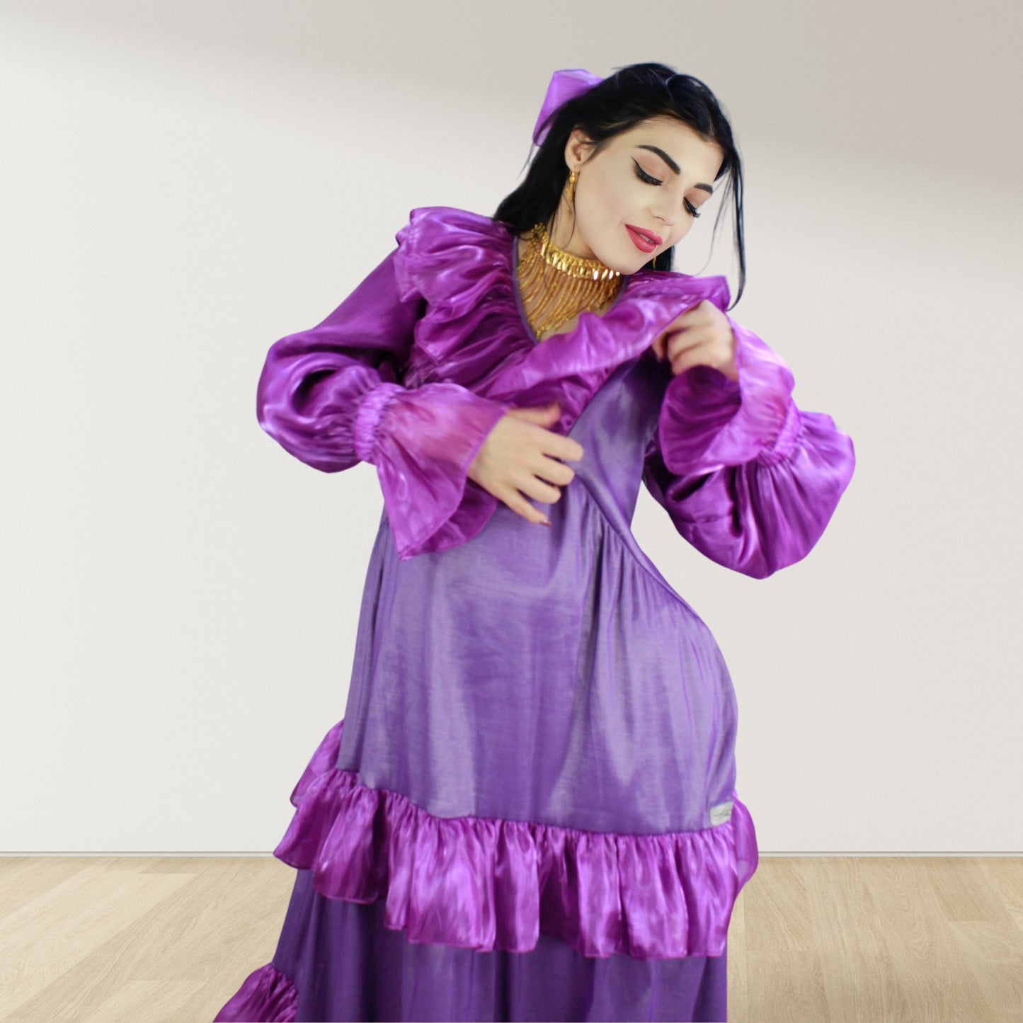 Theheb purple maternity and nursing maxi Eid Edition 25