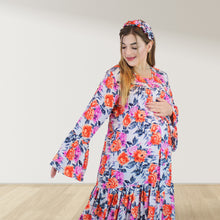 Load image into Gallery viewer, EMILY ROSE LAYERED  RUFFLE MATERNITY AND NURSING GOWN
