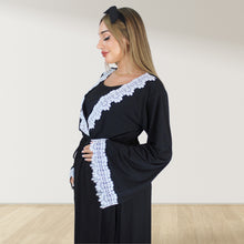 Load image into Gallery viewer, PRETTY IN BLACK MATERNITY MAXI AND SWADDLE BLANKET SET
