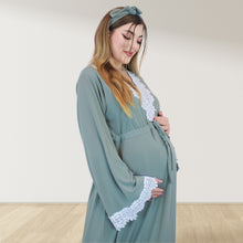 Load image into Gallery viewer, PRETTY IN SAGE GREEN MATERNITY MAXI AND SWADDLE BLANKET  SET
