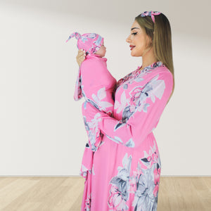 PRINCESS PINK MATERNITY MAXI AND SWADDLE BLANKET  SET