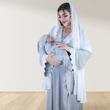 Load image into Gallery viewer, PRETTY IN GREY MATERNITY MAXI AND SWADDLE BLANKET  SET
