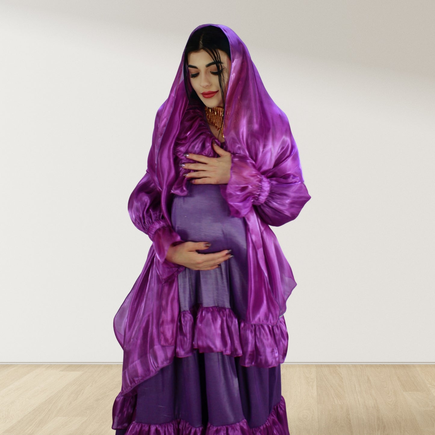 Theheb purple maternity and nursing maxi Eid Edition 25