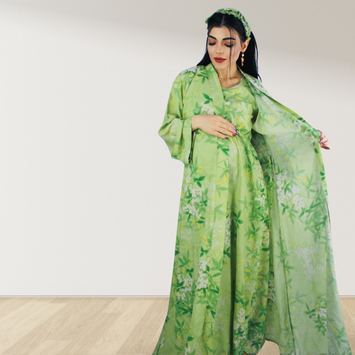 BABY GREEN MOMMY AND ME 5 IN 1 LONG MATERNITY SET