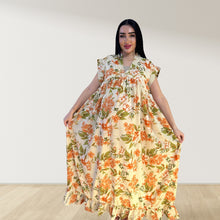 Load image into Gallery viewer, PEACH BLOSSOM FLORAL LULU SLEEVELESS MATERNITY AND NURSING GOWN
