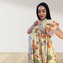 Load image into Gallery viewer, PEACH SPRING GARDEN FLORAL LULU SLEEVELESS MATERNITY AND NURSING GOWN
