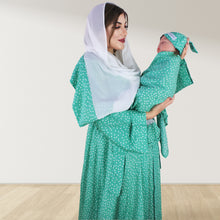 Load image into Gallery viewer, JADE GREEN DOTS MOMMY AND ME 5 IN 1 LONG MATERNITY SET
