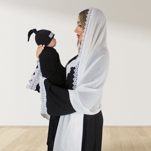 PRETTY IN BLACK MATERNITY MAXI AND SWADDLE BLANKET SET