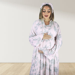 PASTEL PINK MOMMY AND ME 5 IN 1 LONG MATERNITY SET