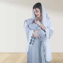Load image into Gallery viewer, PRETTY IN GREY MATERNITY MAXI AND SWADDLE BLANKET  SET
