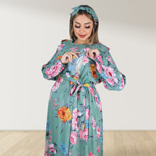 Load image into Gallery viewer, MISTY BLOSSOM ZIP MATERNITY AND NURSING GOWN
