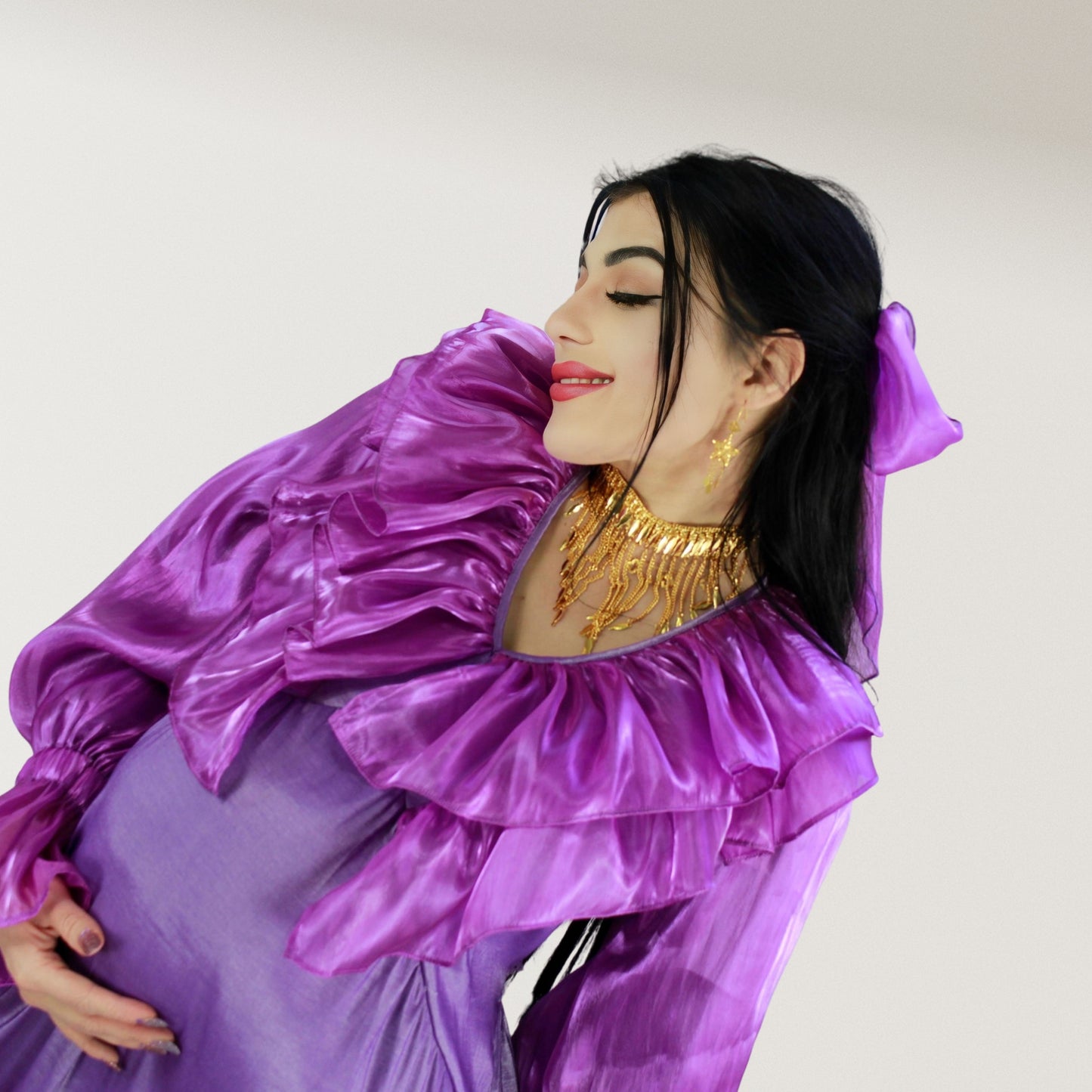 Theheb purple maternity and nursing maxi Eid Edition 25