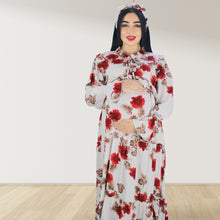 Load image into Gallery viewer, MALIKAT ALWURUD RED LAYERED MATERNITY AND NURSING GOWN
