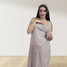 Load image into Gallery viewer, MOCHA BEIGE SIGNATURE RUFFLED ROBE AND LETTUCE SWADDLE SET
