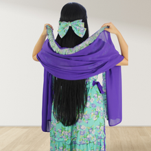 Load image into Gallery viewer, PURPLE FARASHA SLEEVELESS  LAYERED MATERNITY AND NURSING GOWN
