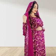 Load image into Gallery viewer, REEM MULBERRY PURPLE DOUBLE ZIPPER MATERNITY AND NURSING DRESS
