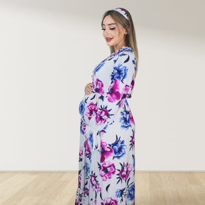 TWINZE GARDEN MATERNITY MAXI AND SWADDLE BLANKET  SET