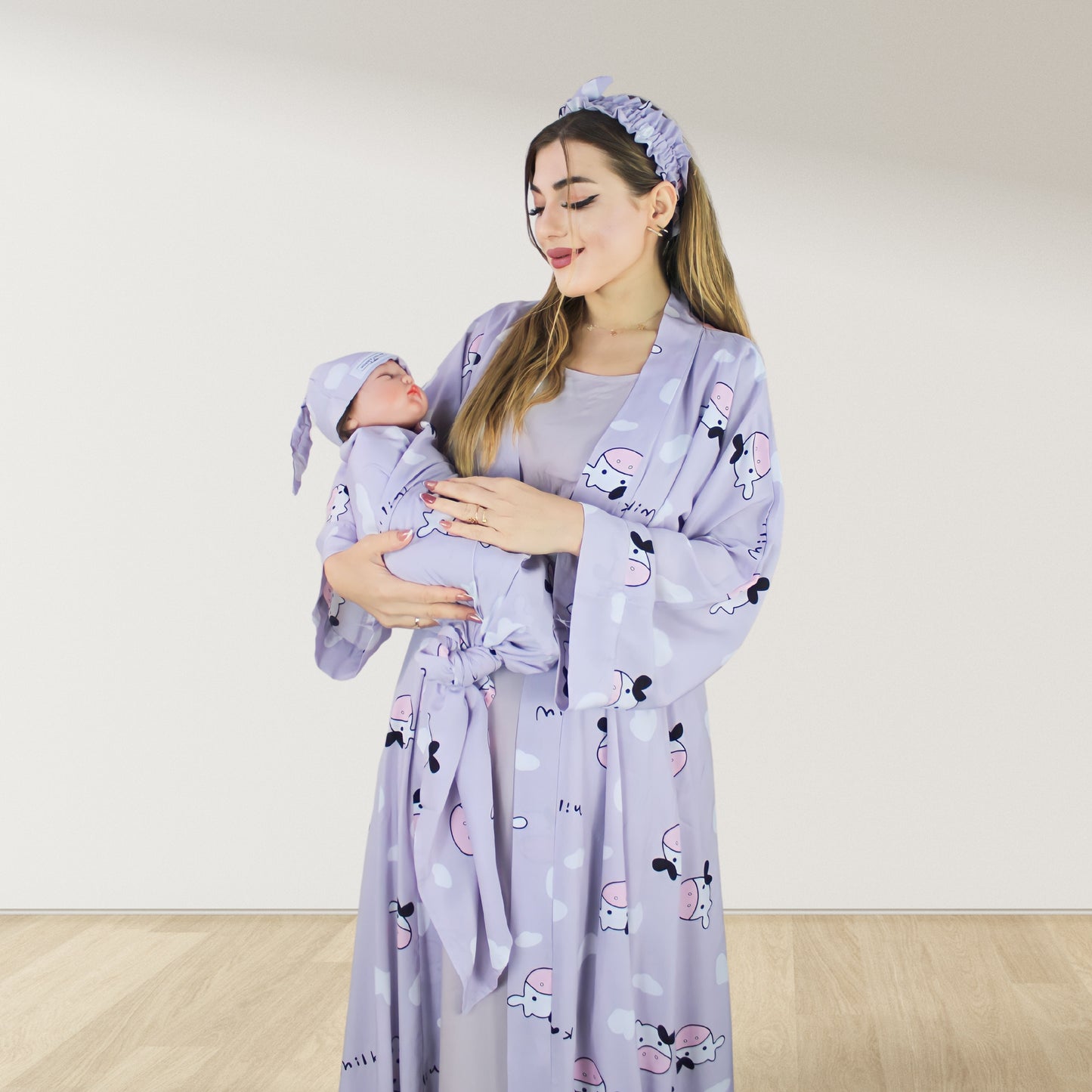 BABY MOW MOW MOMMY AND ME 5 IN 1 LONG MATERNITY SET