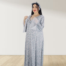Load image into Gallery viewer, MAHRA GREY  PREMIUM COTTON TRIMMED  MATERNITY AND NURSING DRESS WITH ZIPPER

