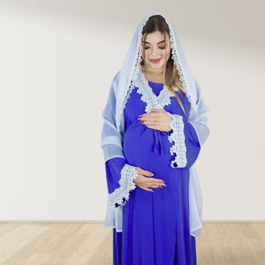 PRETTY IN ROYAL BLUE MATERNITY MAXI AND SWADDLE BLANKET  SET