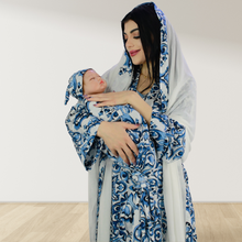 Load image into Gallery viewer, MOROCCAN BLUE MOMMY AND ME 5 IN 1 LONG MATERNITY SET
