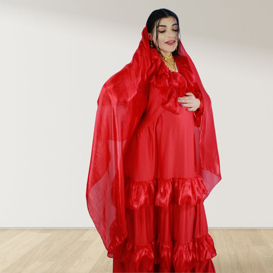 Theheb red rose maternity and nursing maxi Eid Edition 25