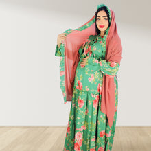 Load image into Gallery viewer, MALIKAT ALWURUD GREEN LAYERED MATERNITY AND NURSING GOWN
