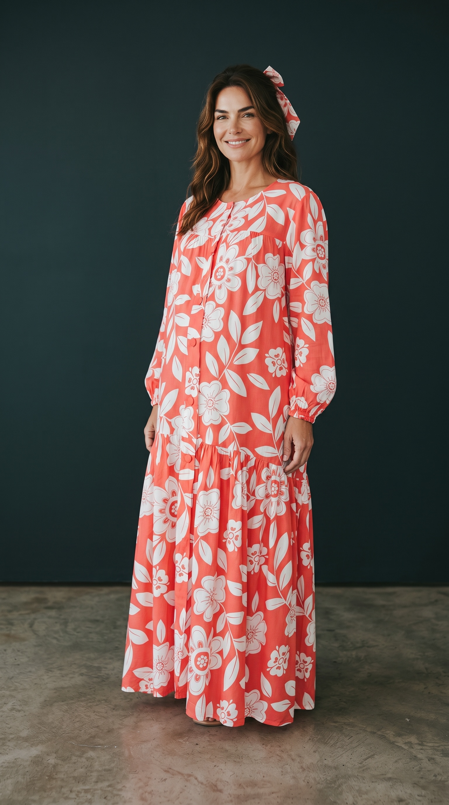 MARYOOM RED  RUFFLE MATERNITY AND NURSING DRESS WITH ZIPPER