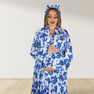 BLUE ROSES MOMMY AND ME 5 IN 1 LONG MATERNITY SET