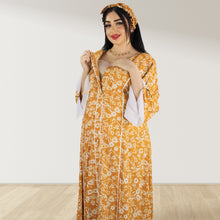 Load image into Gallery viewer, MAHRA MUSTURD PREMIUM COTTON TRIMMED  MATERNITY AND NURSING DRESS WITH ZIPPER
