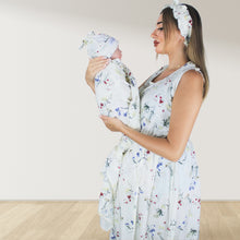 Load image into Gallery viewer, PEARL WHITE BOHO FLORAL  MOMMY AND ME 5 IN 1 LONG MATERNITY SET

